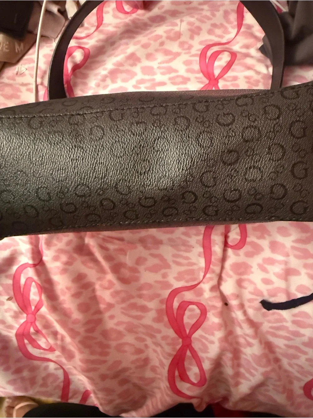 GUESS Black Logo Monogram Shoulder Bag